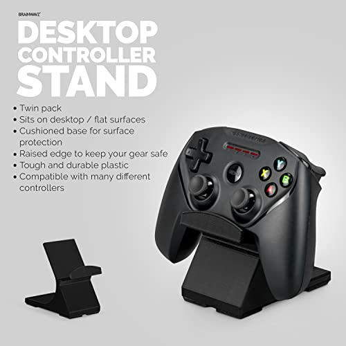 Game Controller Desktop Holder Stand (2 Pack) - Universal Design for Xbox ONE, PS5, PS4, PC, Steelseries, Steam & More, Reduce Clutter UGDS-05 by Brainwavz - color: UGDS-05 Black