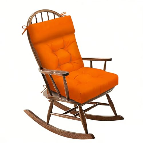 Outdoor High Back Rocking Chair Cushion Patio Seat Pad Waterproof Patio Furniture Cushions for Indoor Outdoor 40×20in Orange - color: Orange