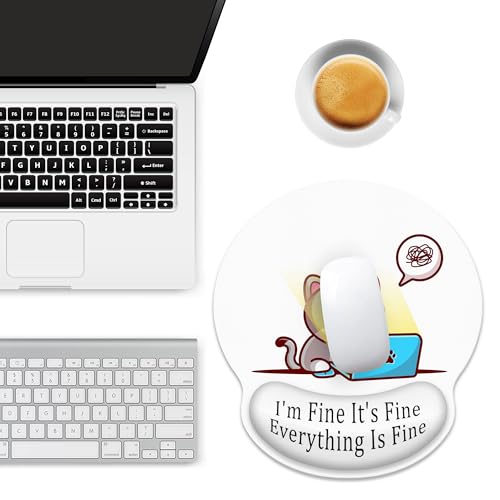 Ergonomic Mouse Pad with Wrist Support,Working Cat Mouse Pad with Wrist Rest,Relieve Wrist Pain Mousepad Non-Slip Rubber Base,Cute Mouse Pads for Desk,Computers,Laptop,Office,Gaming,Accessories - color: Working Cat