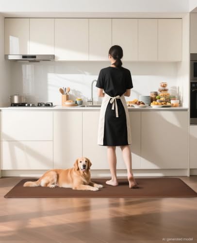 Ophanie Kitchen Mats for Floor,3/4 inch Thick,20x60 Anti Fatigue Cushioned Mat with 99+ Pairs of Anti-Slip Bottom Ridges,Kitchen Rugs,Waterproof,Comfort Ergonomic Standing Mat for Office,Home,Sink - color: Brown, size: 20"L x 60"W x 0.8"Th
