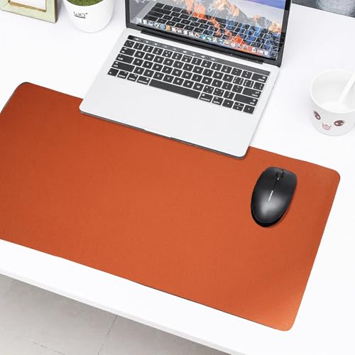 23.6" x 11.8" Non-Slip PU Leather Desk Pad Protector, Waterproof Mouse Pad Mat, Ultra Thin Laptop Writing Desk Blotter for Office and Home - color: Light Brown