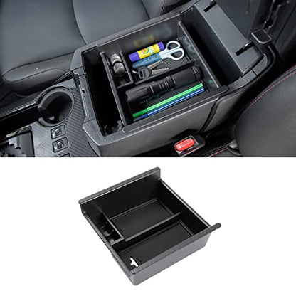 JDMCAR Center Console Organizer Compatible with Toyota 4Runner Accessories 2010-2024 and Kia Telluride (2020-2024), Insert ABS Black Materials Tray, Armrest Box Secondary Storage - color: black