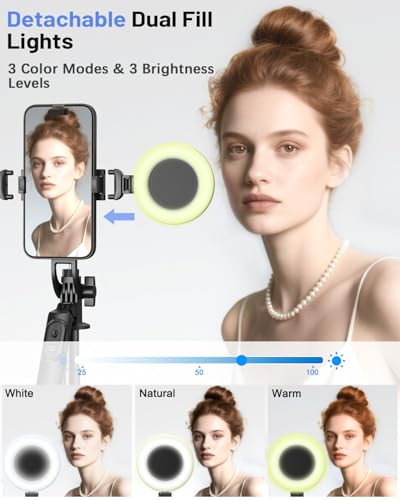 Vlogging Kit for iPhone/Android, 71" Selfie Stick Tripod for iPhone with Fill Light, Wireless Mic & Remote, Adjustable Aluminum Phone Tripod for TikTok/YouTube Content Creator Essentials Starter Kit‌ - size: Tripod with Large Ring Light & Mic