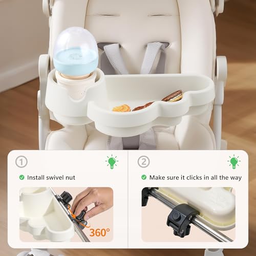 Li & Zhao Universal Stroller Snack Tray Attachment - Universal Snack Tray for Cloud Cup Holder Tray Plastic Accessories for Baby,Toddler(Beige) - color: B-Beige