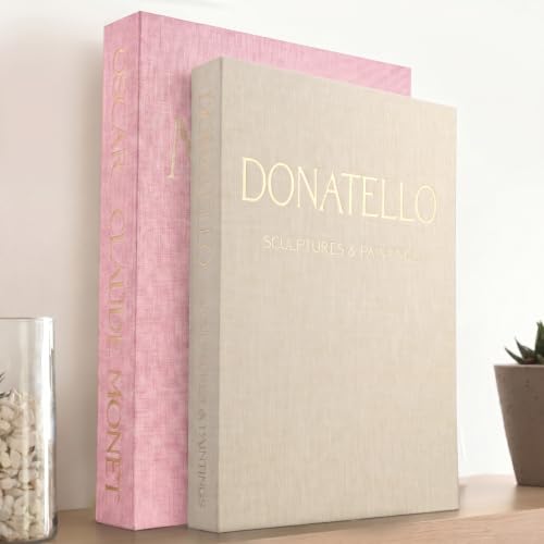 Decorative Books for Home Decor - Set of 2 Faux Books for Decoration with Secure Magnet Closure for Photo Storage and as a Keepsake Box, Coffee Table or Bookshelf Decor (Pink - Beige) - color: Pink - Beige
