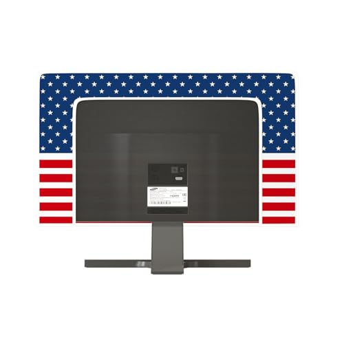 American Flag Waterproof 22, 23, 24, 25 Inch Anti-Static Dust Proof LCD/LED/HD The Stars and The Stripes Veterans Day Independence Day Computer Monitor Cover Screen Protective LCD/LED/HD - color: Blue and red and white-8, size: 22-25 Inch