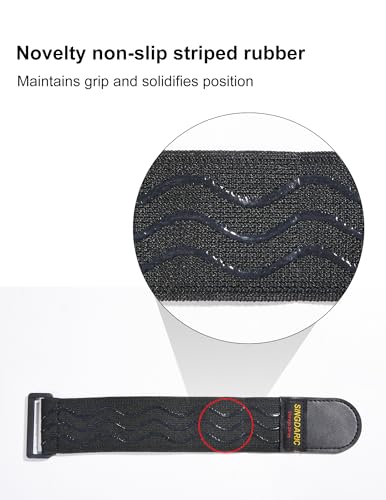 Elastic Cinch Straps-12"x2"(6 pack) with Anti-Slip strips,Heavy Duty Multipurpose Hook and Loop Storage Straps with Buckle,Hoses,Cables, Ropes,Truck,Bike or Pant Garters - size: 2"x12"- 6Pack