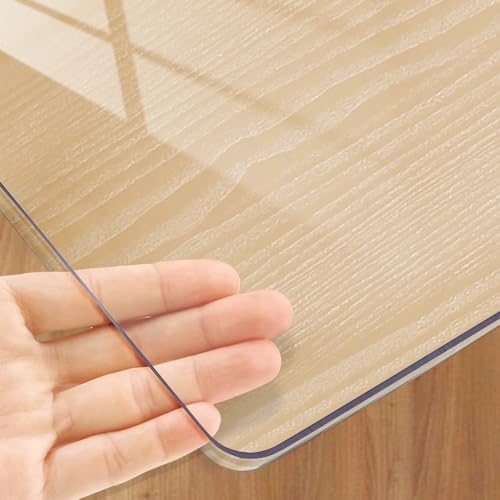 Clear Desk Mat 36 x 72 Inch, 1.5mm Thick Clear Table Protector, Protector for Dining Room Table, Waterproof Vinyl Tablecloth Pad Mat for Kitchen, Dresser, Writing Desk - size: 72" x 36"