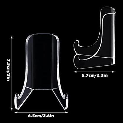 Chunful 2 Pieces Acrylic Plate Stands Clear Acrylic Easels Display Stands with Deep Support Shelves for Display Card Holder Photos Book Picture Table Top Holder Home Decors (3 x 2.6 x 2.2 Inch) - size: 3 x 2.6 x 2.2 Inch