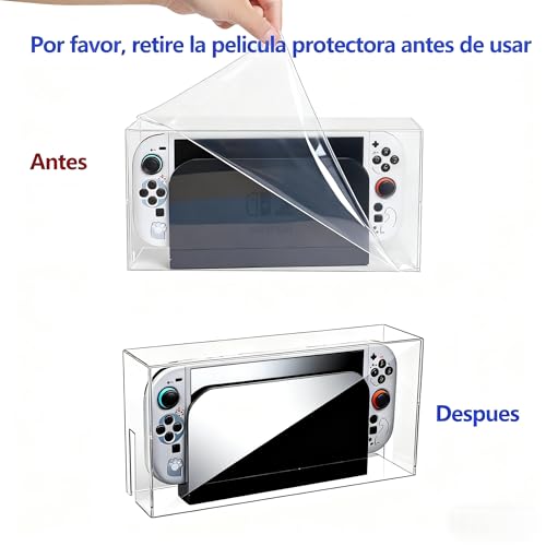 Transparent Dust Cover for Nintendo Switch 2/ Switch/Switch OLED Charging Dock - Anti-Scratch Waterproof Clear Protective Sleeve Display Guard