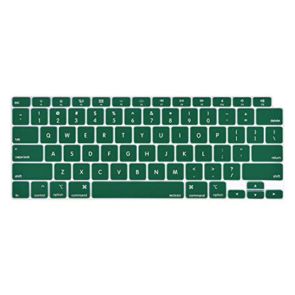 MOSISO Keyboard Cover Compatible with MacBook Air 13 inch 2022 2021 2020 Release A2337 M1 A2179 Retina Display with Touch ID Backlit Magic Keyboard, Waterproof Protective Silicone Skin, Peacock Green - color: Peacock Green
