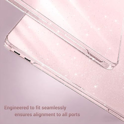 MOSISO Sparkly Glitter Case Compatible with MacBook Neo Case 13 inch 2026 Release Model A3404 with A18 Pro Chip, Crack-Resistant Protective Hard Shell Case&Keyboard Cover&ScreenFilm&Pouch, Blush - color: Blush