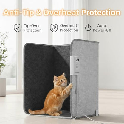 Under Desk Heater, 195W Energy-Saving Foot Warmer with Heating Pad for Feet, Electric Foot Warmer Under Desk 5 Heat Levels, 2 to 8H Timer Quiet Fanless Foot Heater for Office Home Dorm Chochoyah - color: Light Grey Cuboid