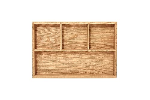 pandapark Wood Organizer Tray,Black Walnut,Desk & Drawer Storage Box (Oak Master-4) - color: Oak Master-4