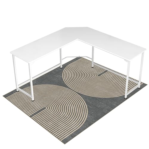 Office Chair Mat for Hardwood Floor&Tile Floor,48"X 60" Heavy Duty Desk Chair Mat for Hard Floors,Under Desk Rug for Rolling Computer Chair,Anti Slip,Low Pile Carpet Floor-Geo Grey - color: Geo Grey, size: 48"X 60"