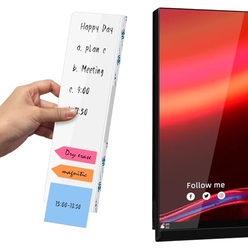 Crpich Small Acrylic Memo Board – 10.6" x 3.3", 1 Pack White Sticky Note Holder with Screen-Safe Adhesive for Monitor Side, Desk Essentials - style: 10.6" X 3.3"-White-1Pack
