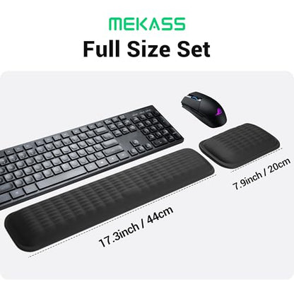 MEKASS Ergonomic Wrist Rest for Keyboard and Mouse, Soft Memory Foam Keyboard Wrist Rest Set with Non-Slip Silicone Base, Easy Typing, Pain Relief, Comfort for Office, Work, Gaming (Light Gray) - style: Light Gray
