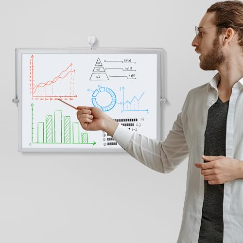 Dry Erase Magnetic White Board, 16" x 12",Double-Sided Desktop Whiteboard with Stand, Portable Magnetic Tabletop Erase Board for Drawing,Office, Home, School