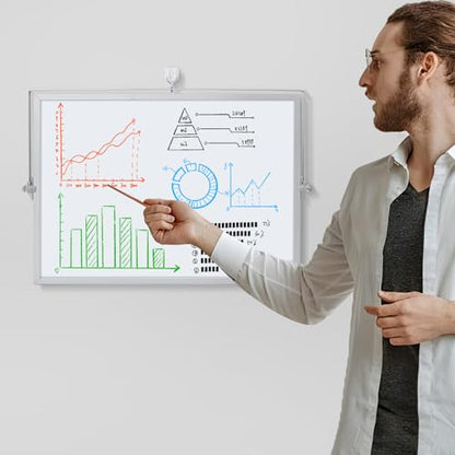 Dry Erase Magnetic White Board, 16" x 12",Double-Sided Desktop Whiteboard with Stand, Portable Magnetic Tabletop Erase Board for Drawing,Office, Home, School