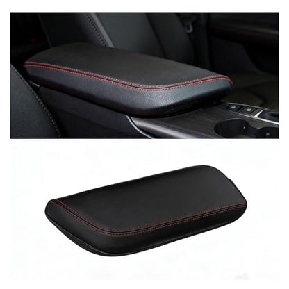 Center Console Armrest Cover Compatible with 2018-2024 Toyota Camry,Interior L, LE, SE, XLE, XSE in Regular, Hybrid, V6, TRD Arm Rest Seat Cover Middle Console Box Lid Protector,Black+Red - color: black