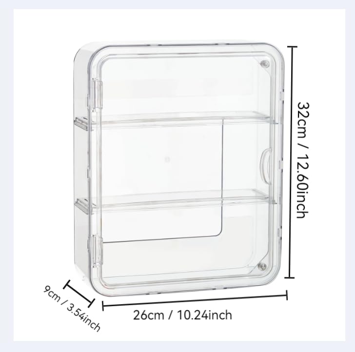 BOHOIDEE 3 Tiers Clear Display Case for Figures, Acrylic Storage Organizers Box with Magnetic Door, Wall-Mounted Dustproof Showcase for Collectibles Action Figure - size: Wall-Mounted Large