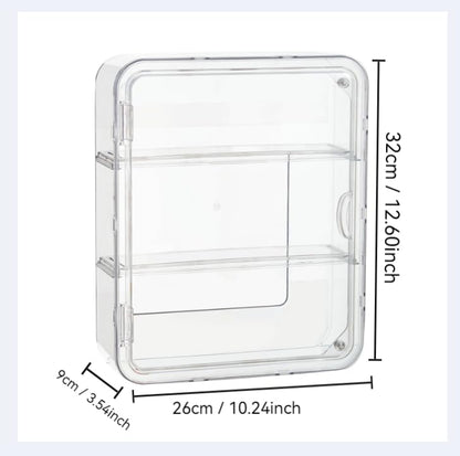 BOHOIDEE 3 Tiers Clear Display Case for Figures, Acrylic Storage Organizers Box with Magnetic Door, Wall-Mounted Dustproof Showcase for Collectibles Action Figure - size: Wall-Mounted Large