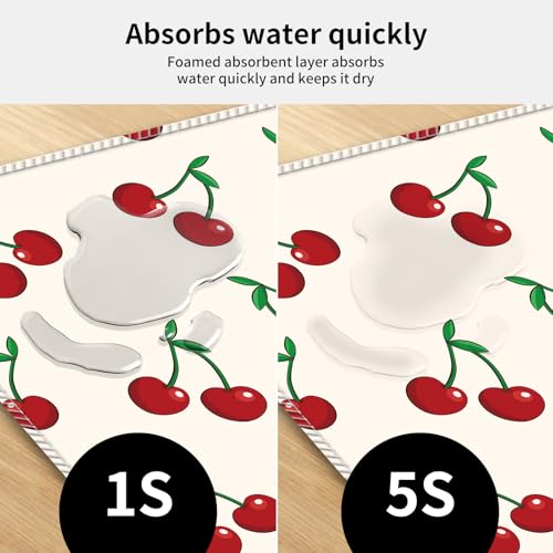 Large Gaming Mouse Pad, Full Keyboard Mat, Long Laptop Mousepad, Computer Mouse Mat for Home and Office, Anti-Slip Rubber Base, 31.5 x 11.5 Inches (Cute Cherry) - color: Cute Cherry