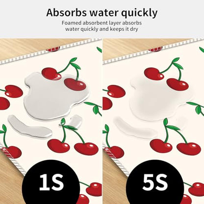 Large Gaming Mouse Pad, Full Keyboard Mat, Long Laptop Mousepad, Computer Mouse Mat for Home and Office, Anti-Slip Rubber Base, 31.5 x 11.5 Inches (Cute Cherry) - color: Cute Cherry