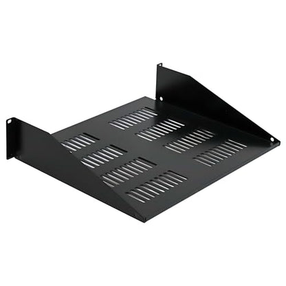 Aeons 2U 19-inch Universal Server Shelf Rack Mount Vented Cantilever Center Mount Shelf 15" Deep, Fixed Server Rack Cabinet Shelf Black - style: 2U-15" Vented