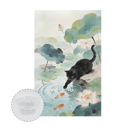 Recliner Slipcovers Recline Headrest Cover Cat Lotus Leaf Lotus Flower Sofa Armchair Headrest Cover Lounge Chair Headrests Protector Covers Not Easy to String - color: Cat Lotus Leaf Lotus Flower