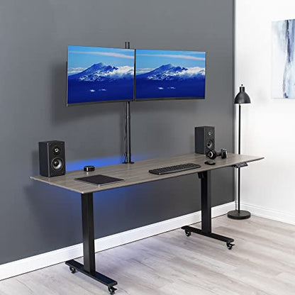 VIVO Dual Monitor Stand Up Desk Mount Extra Tall 39 inch Pole, Fully Adjustable Stand for up to 32 inch Screens, Black, STAND-V032T - size: 13" - 32" screens