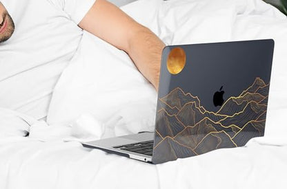 DONGKE Compatible with MacBook Pro 13 inch Case 2024 2023-2020 Release A2338 M2/M1 A2251 A2289 with Retina Display & Touch ID, Plastic Hard Shell & Keyboard Cover & Screen Film - Abstract Mountain - color: Abstract Mountain X692