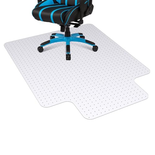 Office Chair Mat for Hard Floor, 45'' x 53'' Computer Desk Chair Mat for Floors, Easy Rolling for Office on Carpets Anti-Slip Carpet Protector for Rolling Work and Gaming Chairs - size: Nonagonal 2.2mm 45*53 in with Spikes