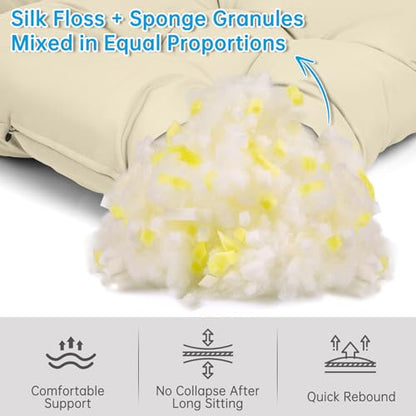 Adirondack Chair Cushion Tufted Waterproof Outdoor Rocking Chair Cushions with Ties Anti-Slip High Back Patio Chair Cushions for Patio Furniture Cushions - color: Beige