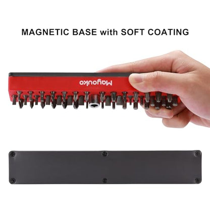 Mayouko 8PCS 1/4" Magnetic Hex Bit Holder Rack Organizer, 344 Holes, 1/4-Inch Drill Bit Holder, 8 Racks, Magnetic Bit Holder with Magnet Base for Screwdriver Bits - color: Red-2packs,blue-2packs,orange-2packs,green-2packs