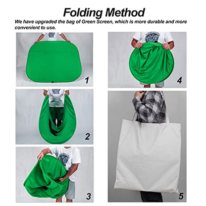 Portable Green Screen Chair, 59 in Greenscreen Backdrop with Stand Double Sided Foldable Green Background, Chroma Key, for Video Chats and Meetings, Photography, Photo Zoom, Streaming Games