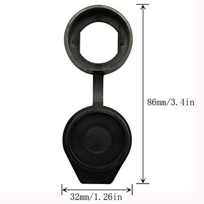 6pcs 22m Black Door Lock Dust Cover Rubber Waterproof Caps Prevent Dust, Enhance Cam Lock Life Plastic Material
