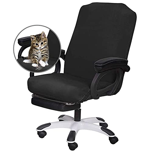 SARAFLORA Office Chair Cover- Large, Black- Removable Computer Cover for with Zipper Universal Rotating Desk High Back Seat Washable Protector Pets - color: Black, size: Large | 1PCS