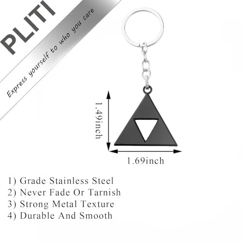 PLITI Video Game Inspired Gift Video Game Lover Gift Triangle Symbol Keychain For Gamer - color: Triangle Kybl