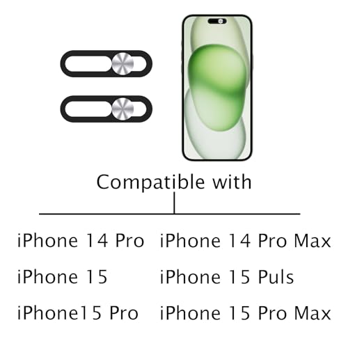 Webcam Cover Protector Protect Privacy and Security, Front Camera Cover, Camera CoverCompatible with iPhone 14Pro/14Pro Max/iPhone15/15Puls/15Pro/15Pro Max /16/16Plus/16Pro/16Pro Max (2PCS,Silver) - color: Silver