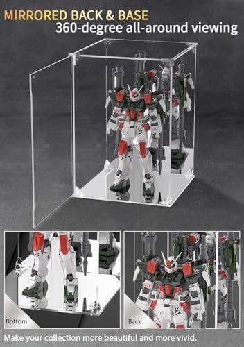 Clear Acrylic Display Case with Mirrored Back and Base, UV Protected Acrylic Box with Magnetic Door, Dustproof Display Box Showcase for Collectibles, Figures, Models, Toys (6x6x10inch) - size: 6x6x10 inch