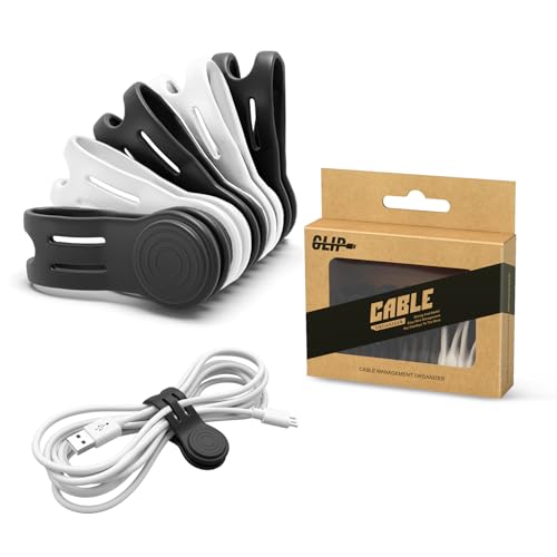 Kanemc Magnetic Ties For Cords, Cord Wrap Silicone Zip Ties Twist Ties Magnet Strap For Charging Cords Date Cable Earphone Video Game USB (8-Pack, Black And White) - color: 4white + 4black, size: S-size