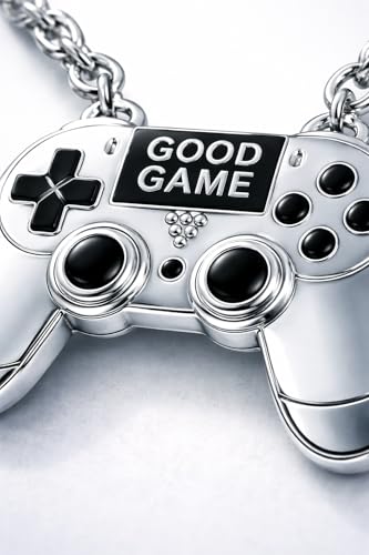 Game Controller Necklace – Symbol of Passion, Gaming, and Fun – Meaningful Gamer Pendant for Players, Streamers, and eSports Fans – Gift for Mom, Dad, Daughter, Son, Friend, Women and Men - color: Silver