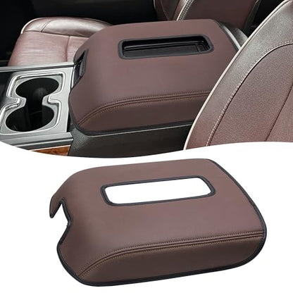 Center Console Armrest Cover for GMC Sierra & Chevrolet Silverado 2014-2018, Tahoe & Yukon & Suburban 2015-2020, Bucket Seat, Car Arm Rest Protector, High Country Brown - color: High Country Brown