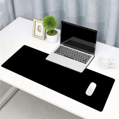 Black Large Gaming Mouse Pad with Stitched Edges, Desk Pad Extended Keyboard Mat, Non-Slip Rubber Base Mousepads for Laptop, Office, Home, 31.5X11.8 inch - color: 24 Black