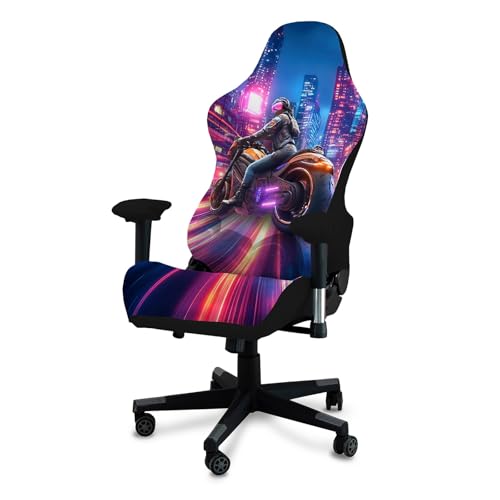 Gaming Chair Covers, 3D Printing Stretchable Soft Non-Slip Easy to Install Gamer Chair Cover with Armrest Cover(No Chair)(C) - color: C