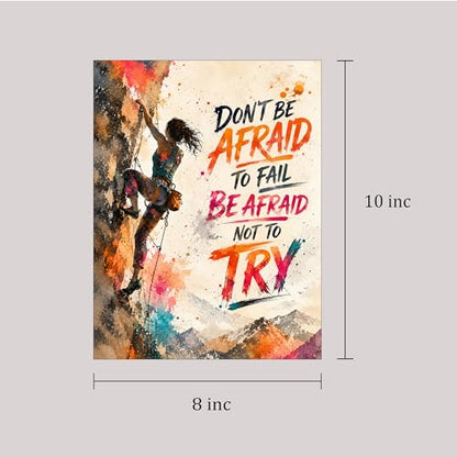 Inspirational Watercolor Rock Climbing Girl Geometric Illustration Art Print for Girl's Bedroom Empowerment, Mountain Gear Locker Boost, Young Climber Surprises, Team Captain Honors, Coach Gifts - 8x10 Unframed Print - style: Rock Climbing