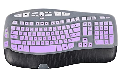 CaseBuy Keyboard Cover for Logitech K350, MK550, MK570 Wireless Wave Keyboards - Ultra Thin Protector, Ombre Purple - color: Ombre Purple