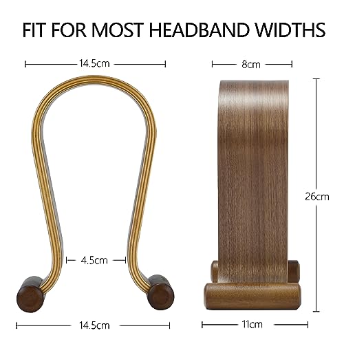 SAMDI Wood Headphone Stand, Headphone Holder Wood Headset Stand Compatible for Sony, Bose, Shure, Jabra, JBL, AKG Gaming Headphones Display et. (Walnut) - color: Walnut