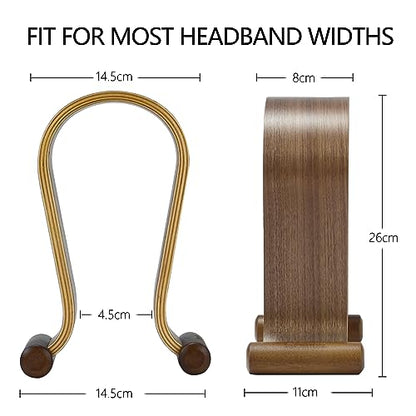 SAMDI Wood Headphone Stand, Headphone Holder Wood Headset Stand Compatible for Sony, Bose, Shure, Jabra, JBL, AKG Gaming Headphones Display et. (Walnut) - color: Walnut